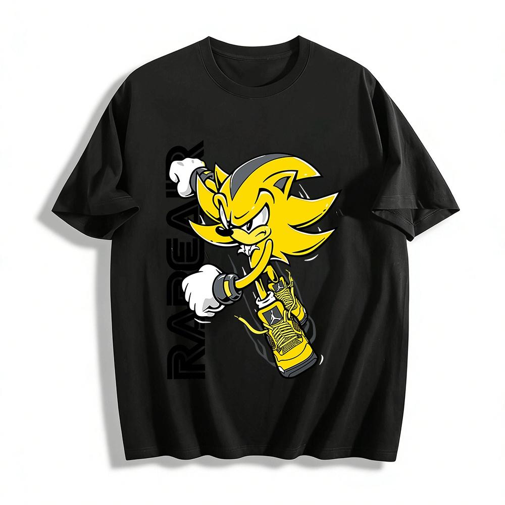 Super Sonic x AJ Co-branded Graphic Casual Unisex T-shirt Pure cotton T-shirt XXS