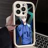 Phone Case for iPhone 17 Air 16E 15 16 Pro Max Anime Blue L-Lock Desgin Cover 14 Plus 13 12 Mini Soft Shell Silicone Fundas