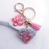 Resin Heart-Shaped Keychain with a Heart and Tassel Charm; a Stylish Keychain for Women That Makes an Excellent Holiday Gifth