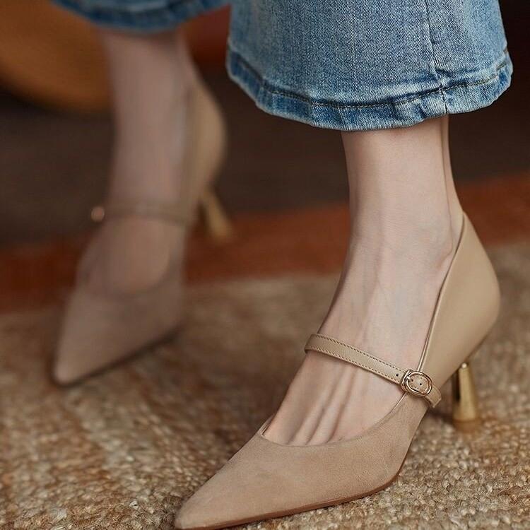 2021 Vintage Mary Jane Shoes Women Black High Heels Fashion Women Shoes Spring Autumn Mary Jane Shoes