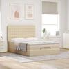 Cadre de lit ottoman - Maison Exclusive - 140x200 cm - Tissu crème - Rangement hydraulique