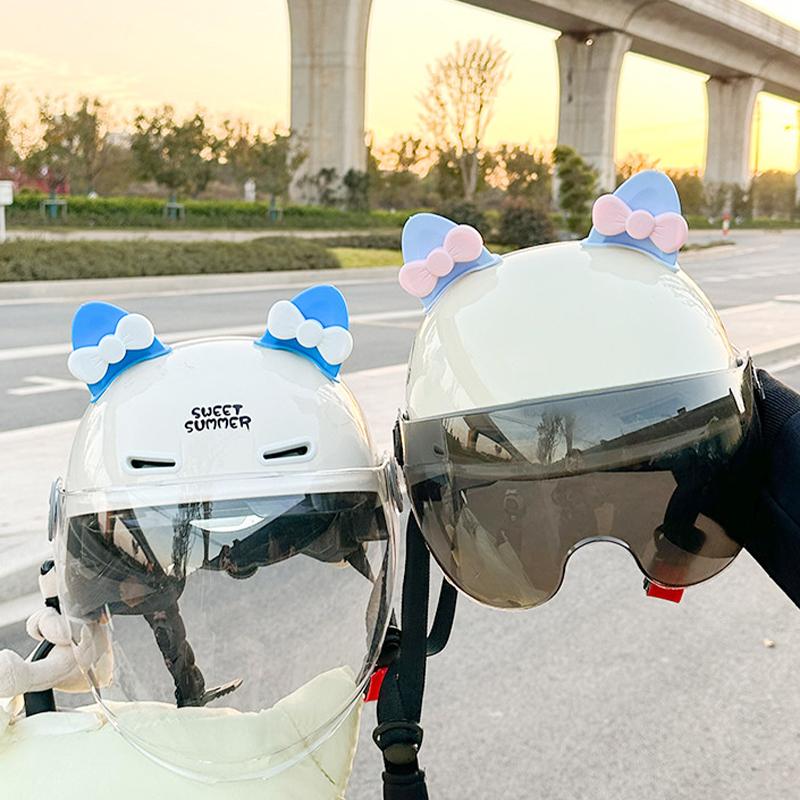 Electric Vehicle Stickers Motorcycle Helmet Decorative Stickers Cat Ear And Bear Ear Accessories Cute Accessories