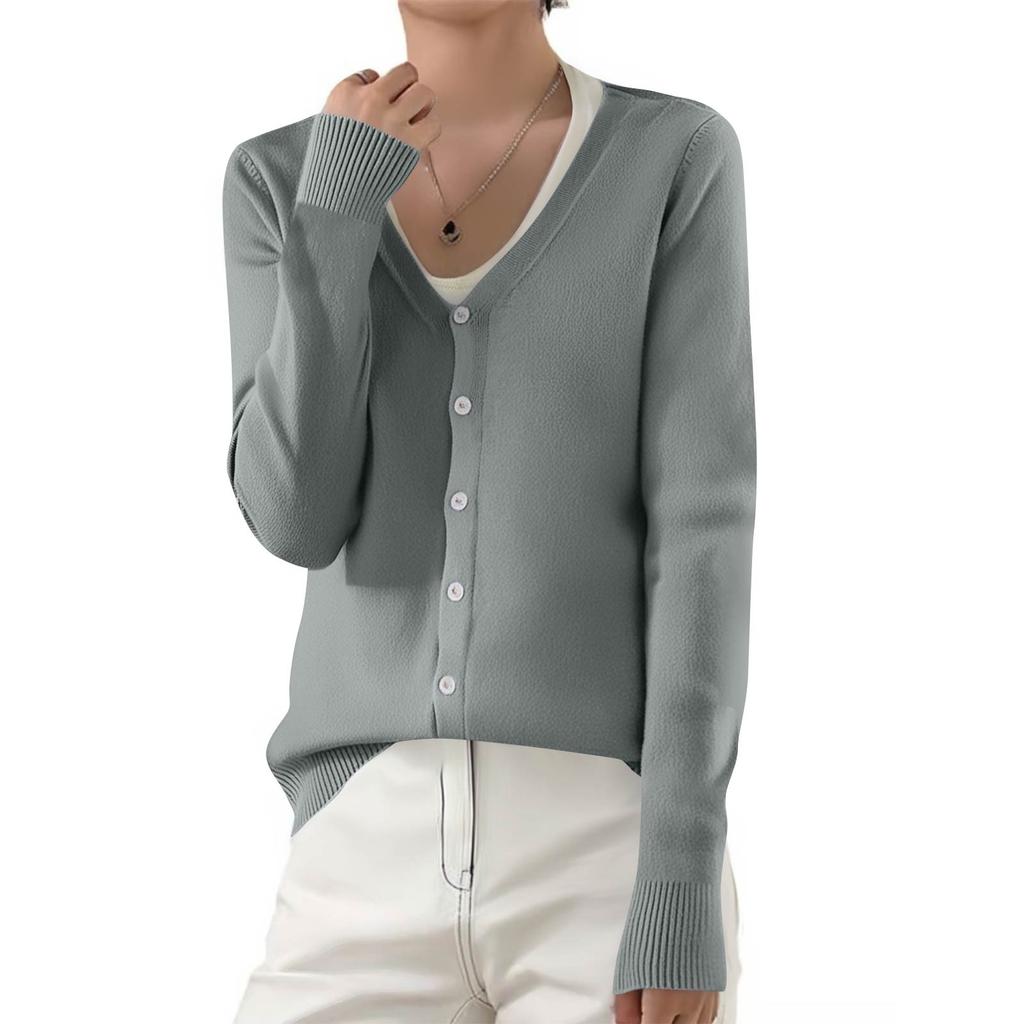 Women's Fashionable Casual Solid Color Long Sleeve Top