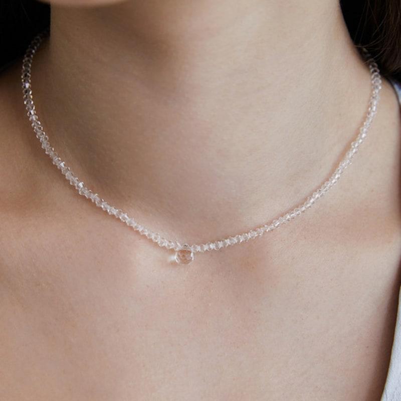 TATIANA (925 Silver) Crystal Mirror Ball Necklace NZ2412