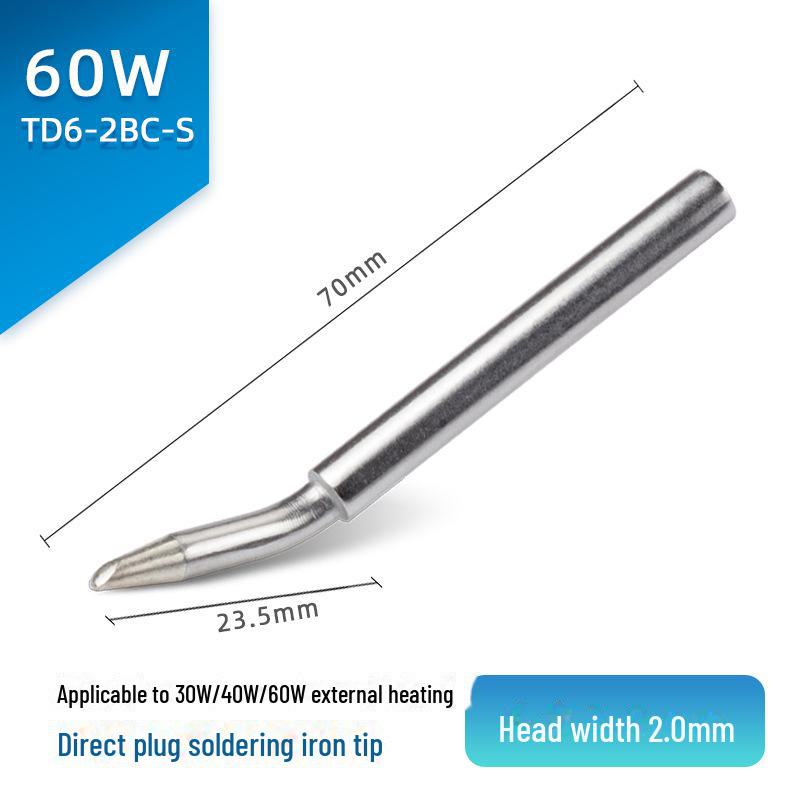 Jinruikang 60 W Chrom-Lötkolbenspitze, spitz, externe Heizung, kompatibel mit 30 W- und 40 W-Lötkolben.