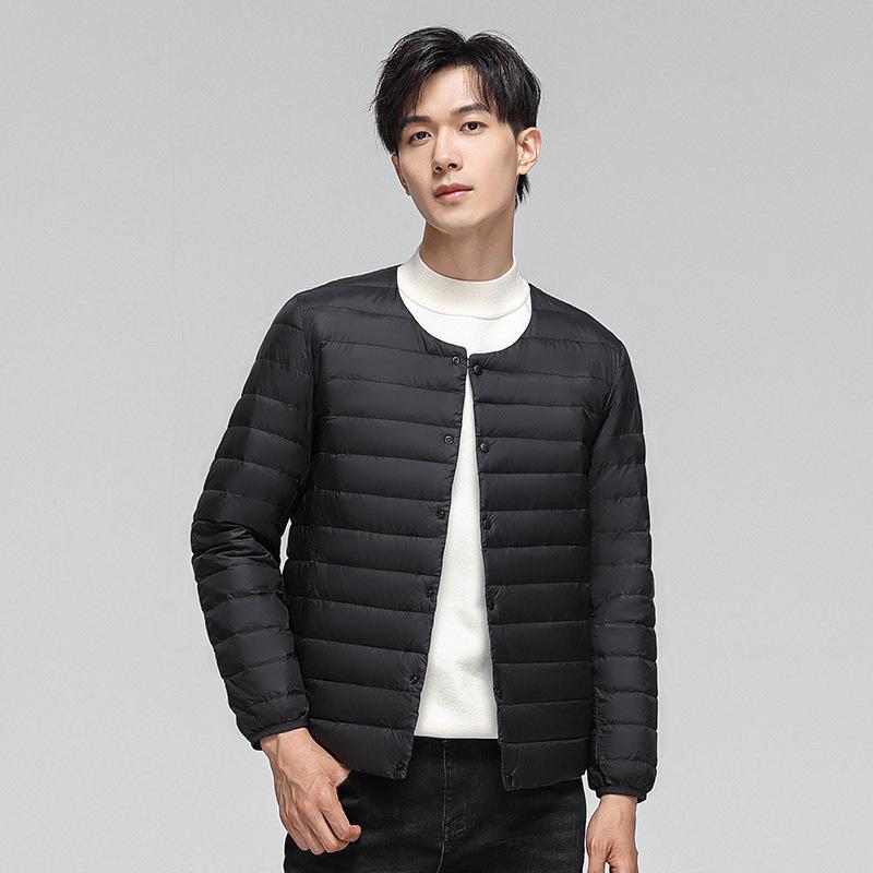 Autumn and Winter Men's New Lightweight Trendy Fashionable Down Jacket Men's Short Variable V-neck Jacket Men's Versatile Jacket