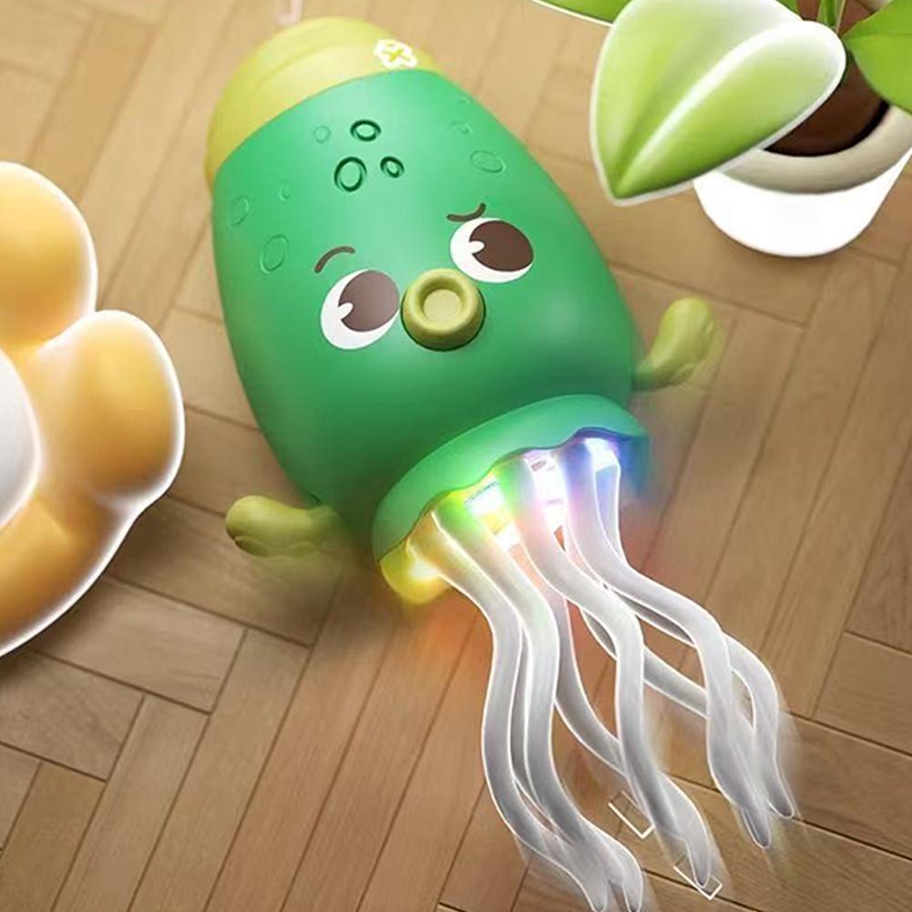Electric Dancing Octopod with Music Crawling Interactive Octopod Type C Cable Obstacle Sensor Octopod for Education Toddler Toy