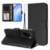 For Xiaomi Poco M7 Plus 5G/M7 4G (169mm) Wallet Case RFID Blocking Calf Texture Leather Stand Phone Cover with Strap