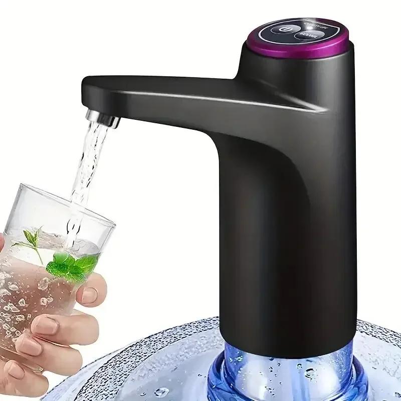 

1 rechargeable electric water bottle pump suitable for water buckets, portable household, office, and dormitory water pressure d чёрный