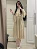 New Chinese Style Lotus Leaf Edging Dress Set With Sheeps Wool Fabric For Summer Casual Wear For Women