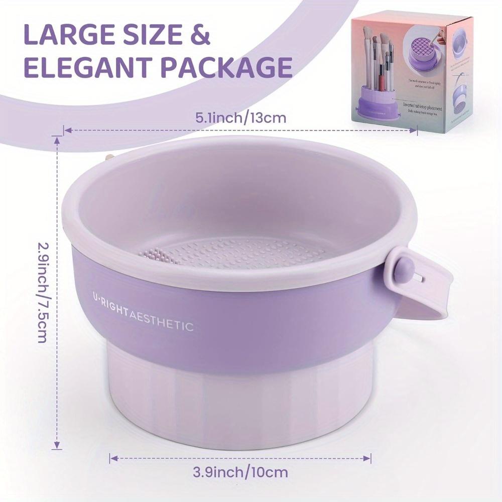 Silicone Makeup Brush Cleaner And Drying Stand - 2 In 1 Portable Brush Cleaning Pad For All Sizes Of Brushes - Easy To Store