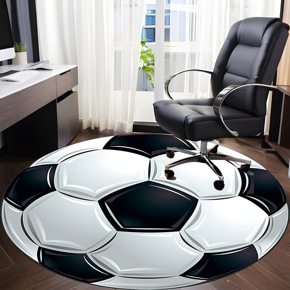 

1 шт. Футбольный мяч, Ковер-стул в виде футбольного мяча для офиса, Нескользящий, Машинная стирка, Ковер для офиса - Праздничный декор, Машинное производство yy251029074 80cm by 80cm