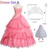 Wicked Glinda Dress for Adults Pink Glinda Cosplay Costume Dress Halloween Dance Party Show for Women Role-Playing Party Outfit