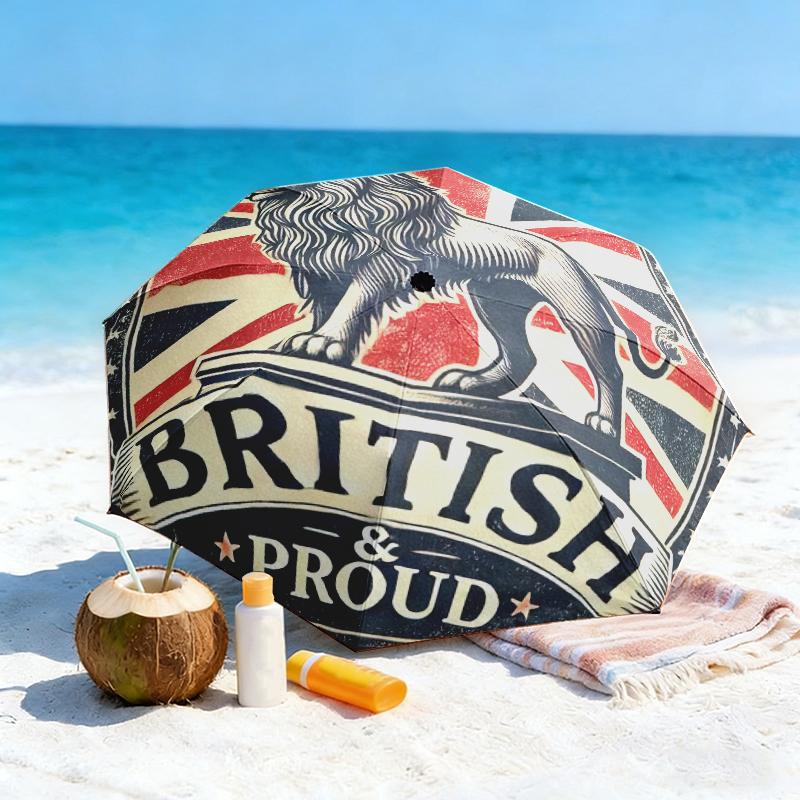 1 pz Design Artistico Bandiera Britannica Ombrello Portatile Pieghevole Struttura a Ossa di Ferro Struttura Ossea Ombrello da Esterno per Casa