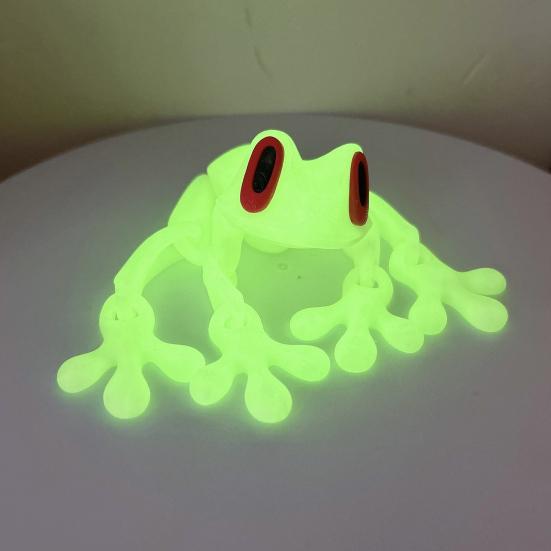 3D Printed Magnetic Frog Toy Movable Joints Frog Fridge Magnet Articulated Poseable Frog Model