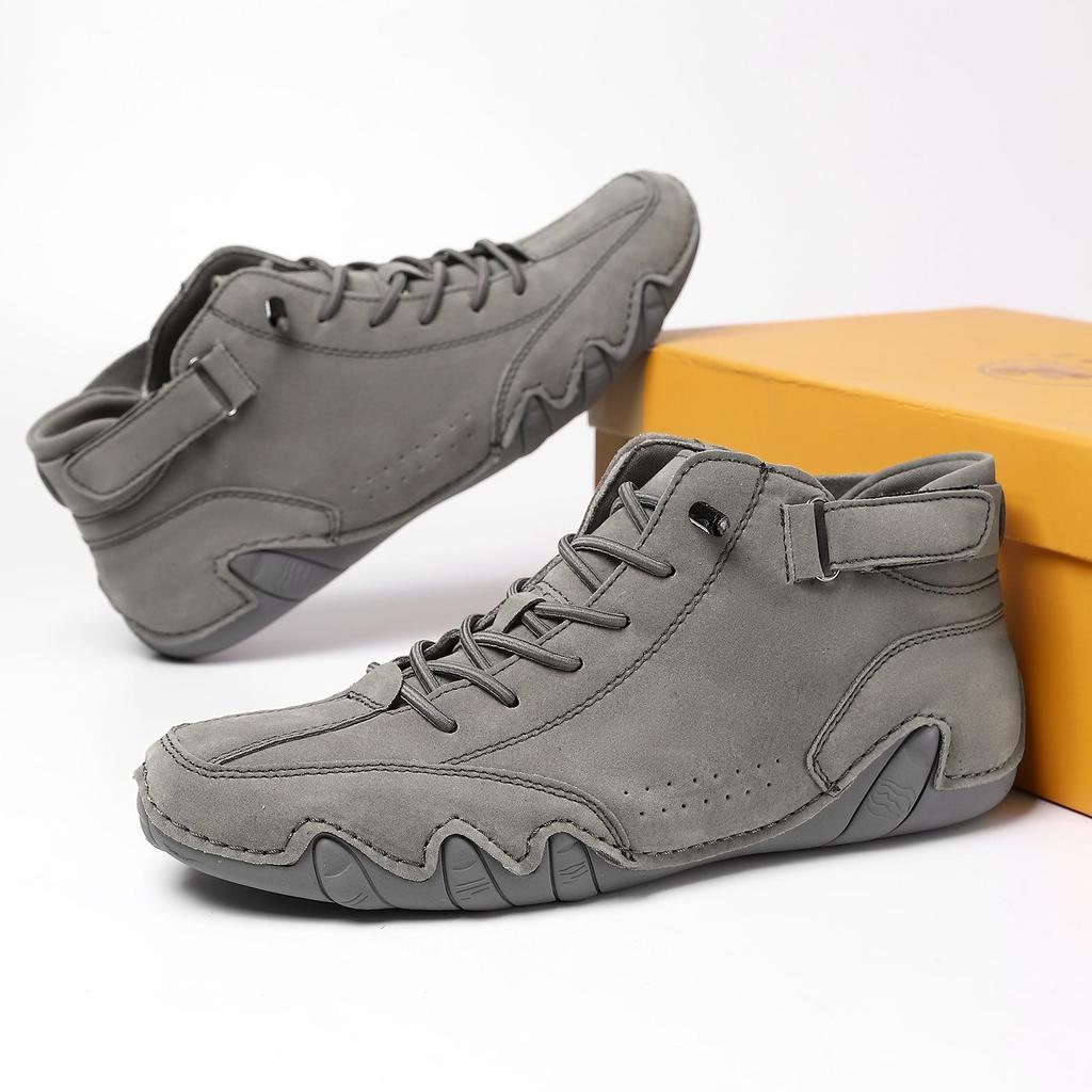 Men's High-Top Casual Winter Boots - Plush Velvet Lined Martin Shoes