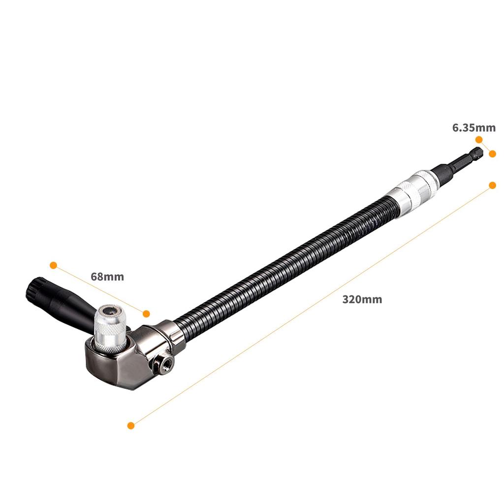 Dazzlestar Flexible Shaft Angle Ideal for Working in Tight and Extension Screws L-Shaped Driver, Spaces, Drilling,