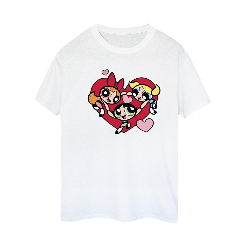The Powerpuff Girls Womens/Ladies Holding Hands Heart Cotton Boyfriend T-Shirt