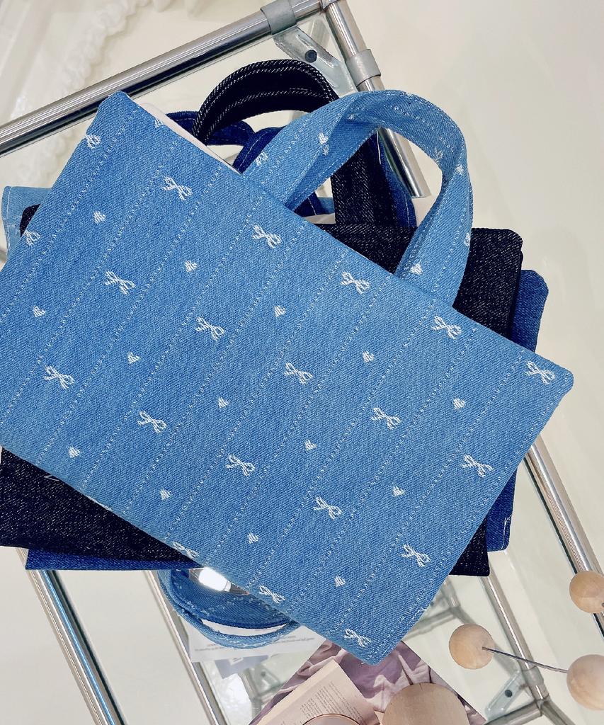 Sonnetofnight One-Size Denim Tote Book Cover With Hand Strap Handle Book Pouch
