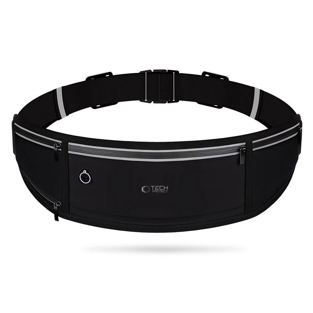 Waterproof sports waist bag for running - black