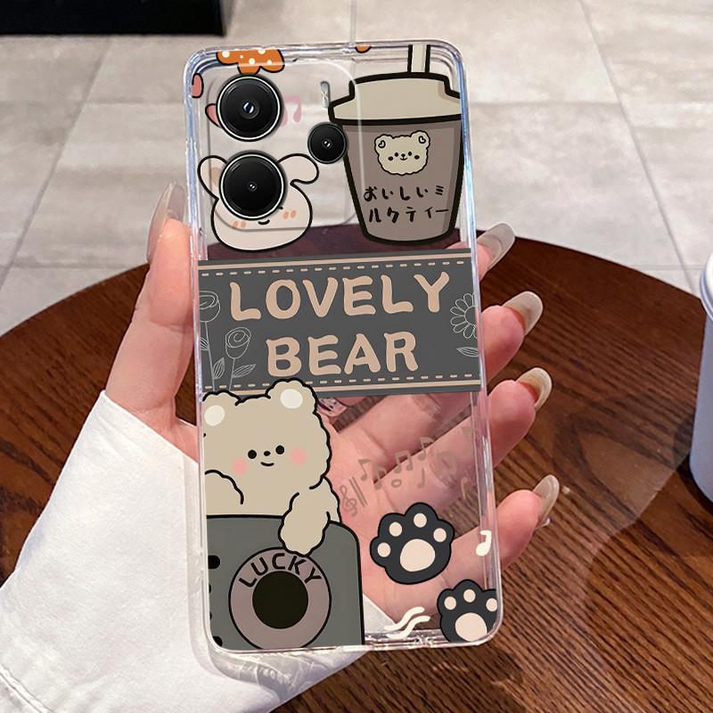 Back Cover For Redmi Note 14 5G Case Transparent Silicone Aesthetic Luxury Fashion Cute Cat Casing Shockproof Bumper 24094RAD4G
