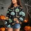 Kids Casual Hooded Sweatshirt with Halloween Print Pullover for Daily Wear