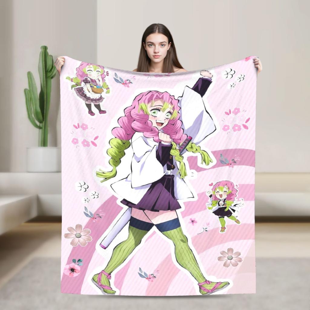 Flame Hashira Kyojuro Rengoku Blanket Anime Demon Slayer Fleece Awesome Breathable Throw Blanket for Coverlet Spring/Autumn
