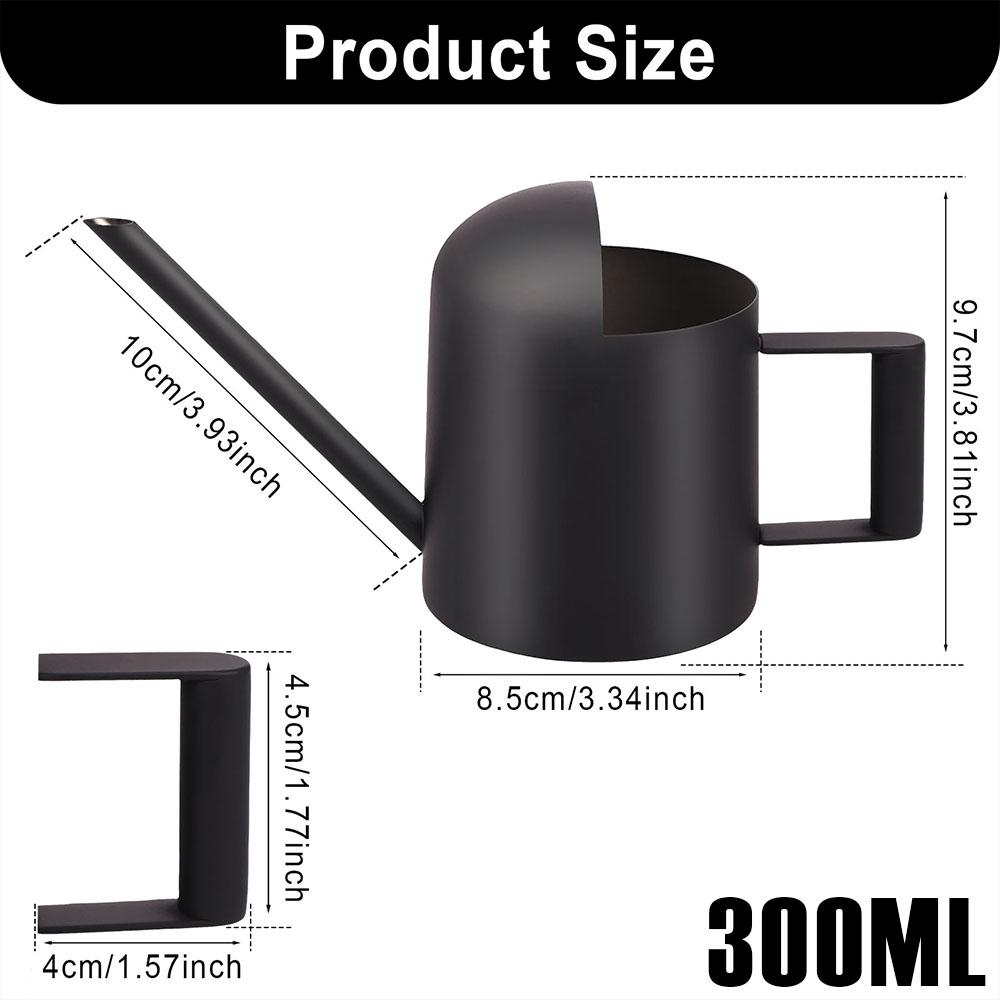 

500 мл Лейка для полива растений из нержавеющей стали с длинным носиком, Портативная винтажная маленькая лейка для офисных горшечных растений