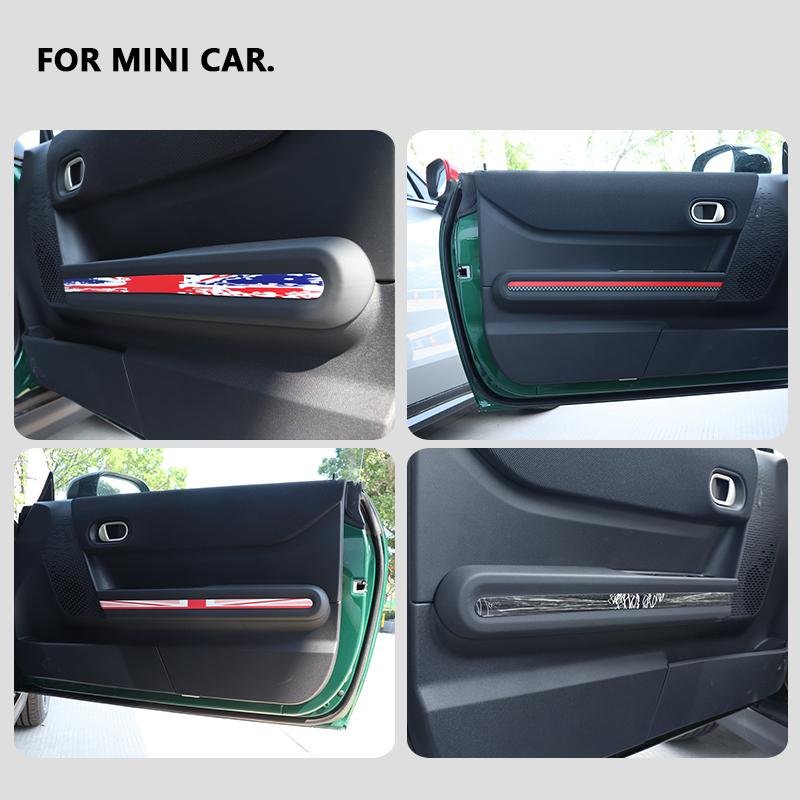 For Mini Cooper F66 F67 2024 2025 Car Door Armrest Decorative Leather Stickers Interior Protection Sticker Car Accessories