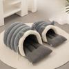 Soft Semi Enclosed Cat Bed Warm Windproof Removable Pet Nest Washable with Cat Ears Pet Sleeping Bed Pet