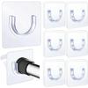 Telescopic No-Drill Curtain Rod Holder with Wall Support Clips