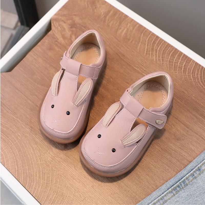 Baby Cartoon Little Rabbit Princess Shoes Spring Autumn New Children's Fashion Soft Sole Wide Head Single Leather Shoes
