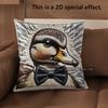 2D Adorable Duck Bow-Tie Pattern Pillow Covers Pattern Cushion Cover Suitable For Sofa Bedroom Car Pillow Cover
