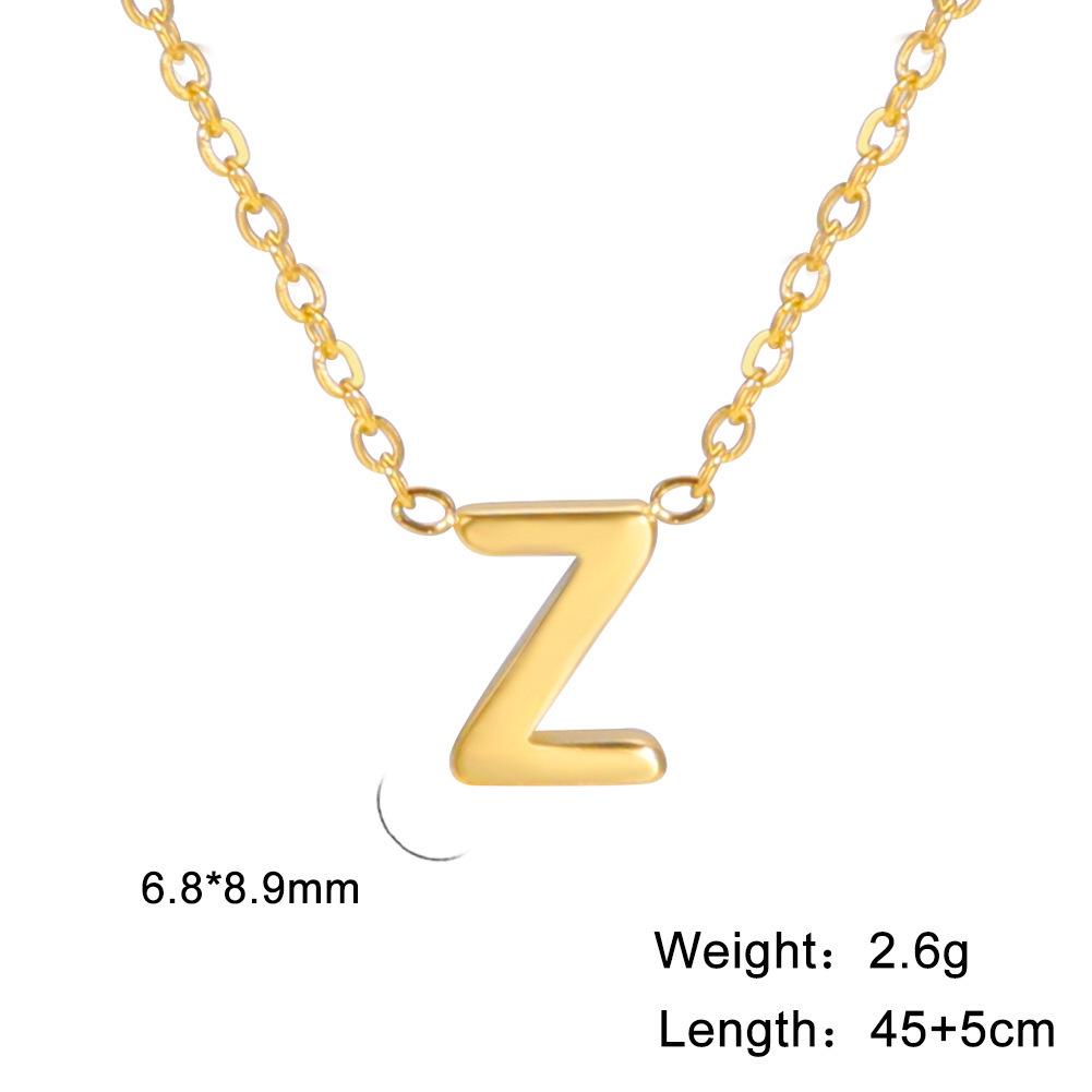 Stylish Women's Non-fading Titanium Steel Letter Pendant Necklace - 26 Unique Designs