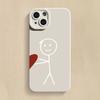 Cartoon Matchman Love Heart Phone Case For iPhone 16 15 Pro Max 14 Pro 13 12 11 16E 7 8 Pus XR XS X SE2 Shockproof Soft Cover