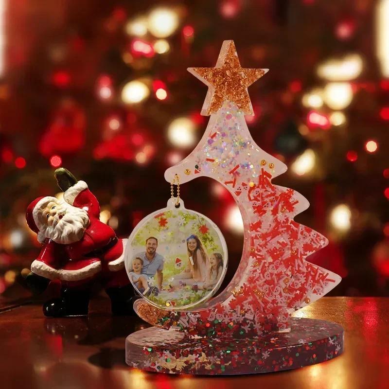 DIY Christmas Tree Photo Frame Silicone Mould Crystal Epoxy Craft Casting Mould Handmade Home Decoration Christmas Resin Moulds