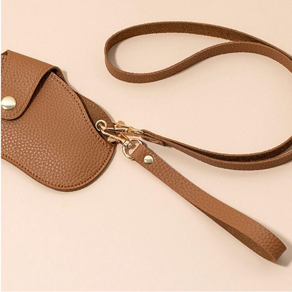 Hanging Neck PU Leather Glasses Bag Printing Sunglasses Eyeglass Bag Glasses Storage Bag  Outdoor