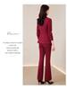 Women's High-End Red Blazer Suit - Casual, Professional, Celebrity Style for Autumn/Spring