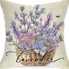 Pastoral Plants and Flowers Pillowcases Lavender Daisy Printed Linen Pillows Home Office
