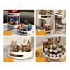 Rotating Condiment Rack Countertop Double Layer Multi-Functional Storage Rack Cabinets Multi-Layer Storage Rack