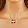 Nidin Hot Sale Dominican Flag African Continent Map Pendant Necklace For Women Men Copper Zircon Charm Jewelry Fashionable Gifts