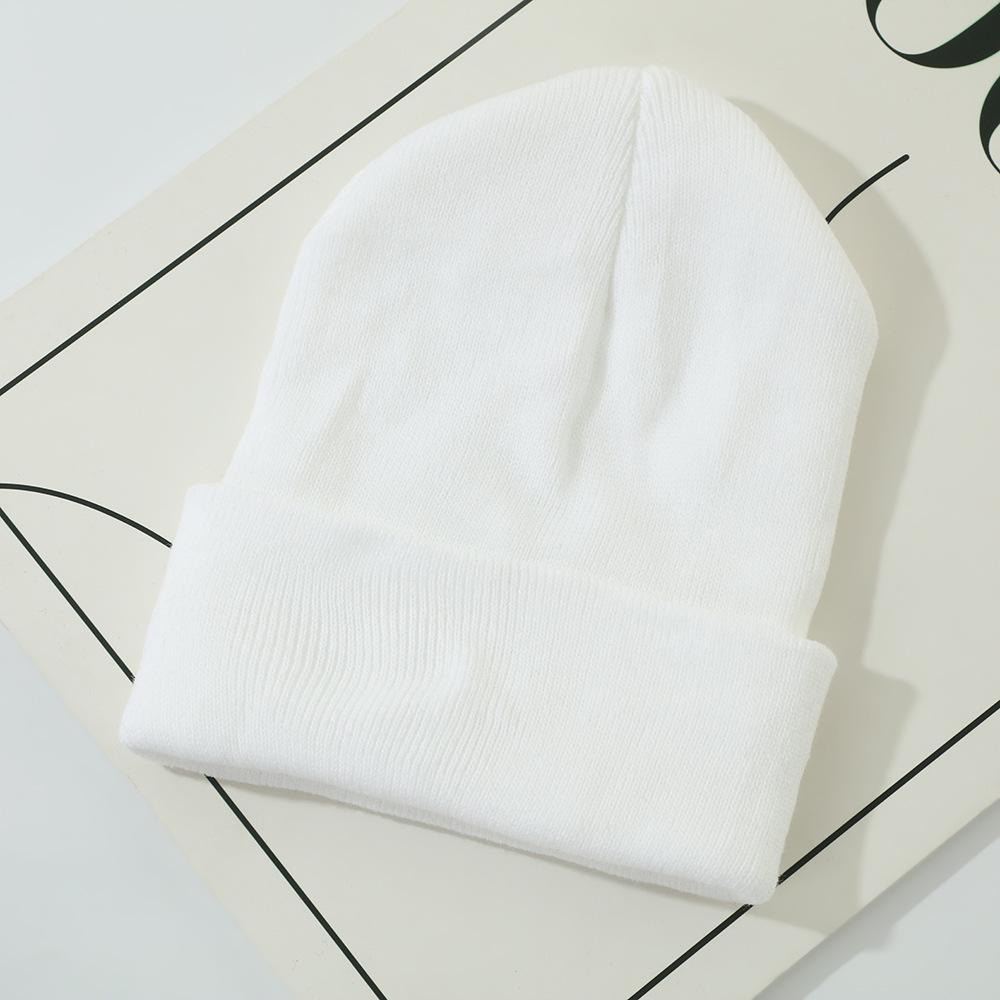 Korean Style Acrylic Knit Hat: Simple, Warm, Versatile Wool Hat with Ear Protection for Autumn and Winter