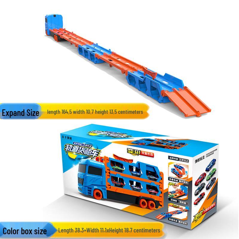 Folding Truck & Toy Car Race Track Set - Gift for Boys' Birthdays