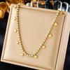 Gold Plated CZ Tennis Chain Star Pendant Necklace, Stainless Steel Dainty Y2K Choker, Waterproof Sparkly Jewelry for Women Gift