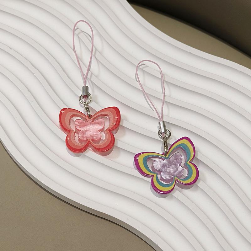 New Cute Butterfly Phone Strap Pendant Keychain Phone Charm Phone Chain Versatile Bag Hanging Decoration