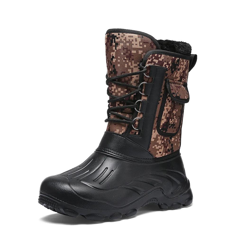 Outdoor Sports Men Boots Winter Waterproof Shoes for Men Light Rain Boots Fur Fishing Boots Winter Snow Boot New Male Footwear