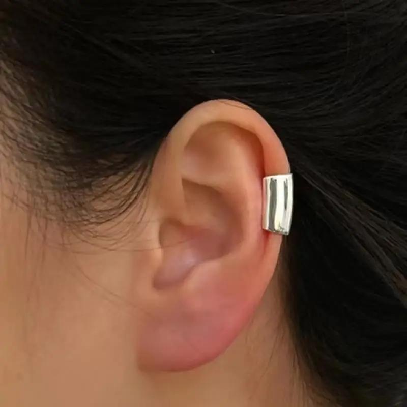 1Pcs Gold Color Smooth Water Drop Clip Earring Gothic C Shape Ear Cuff Stud Thick Earclips for Women Party Jewelry Gifts