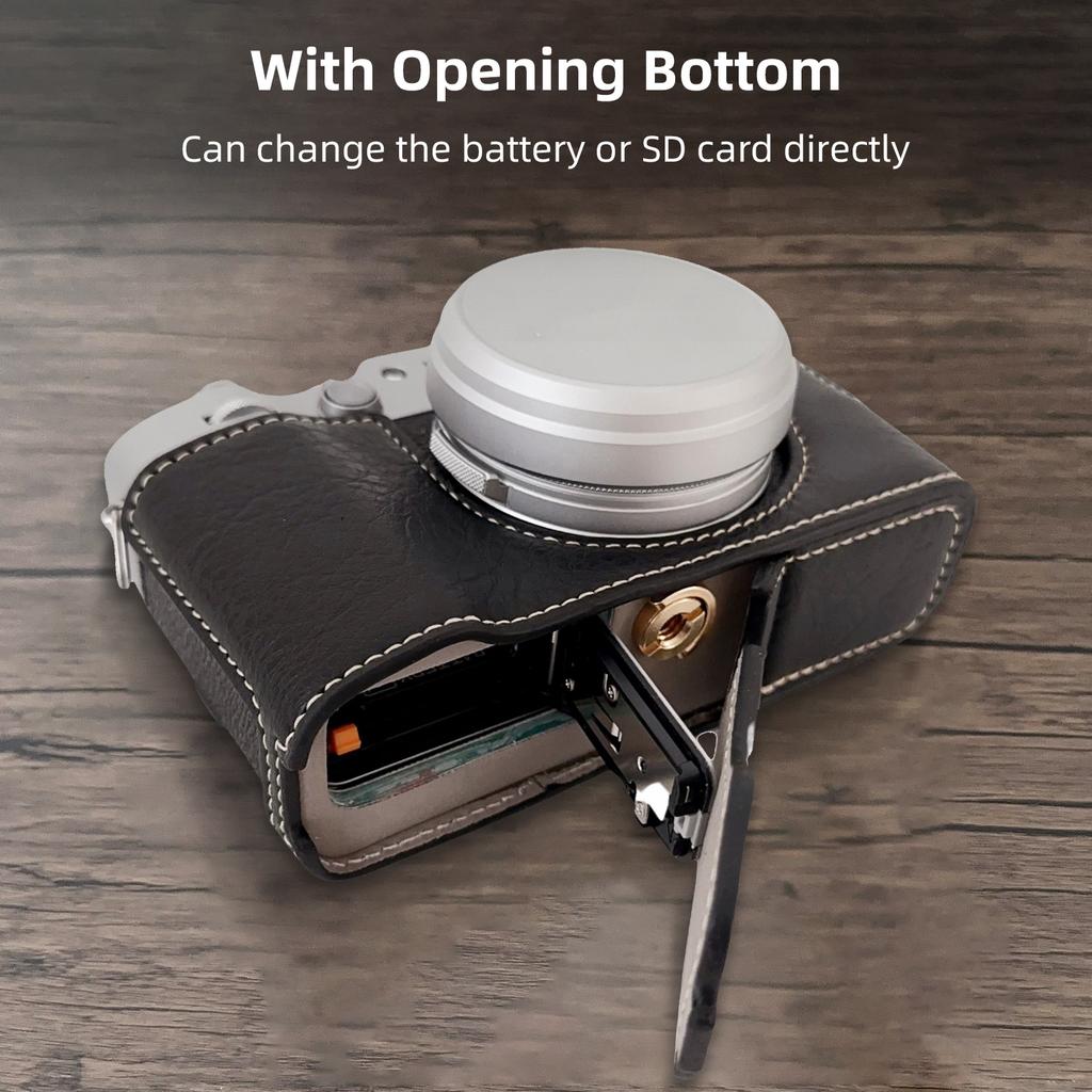 Portable Camera Protective Case Retro Style Camera Case Carry Bag Opening Bottom Design with Shoulder Strap Replacement