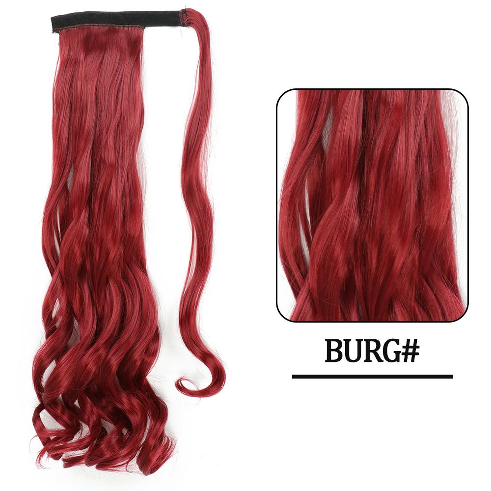 MISSQUEEN Women Fashion Long Wavy Ponytail Synthetic Fiber Natural Wavy Wrap Around Hair Extensions Daily Wear Long Wavy Hairpiece