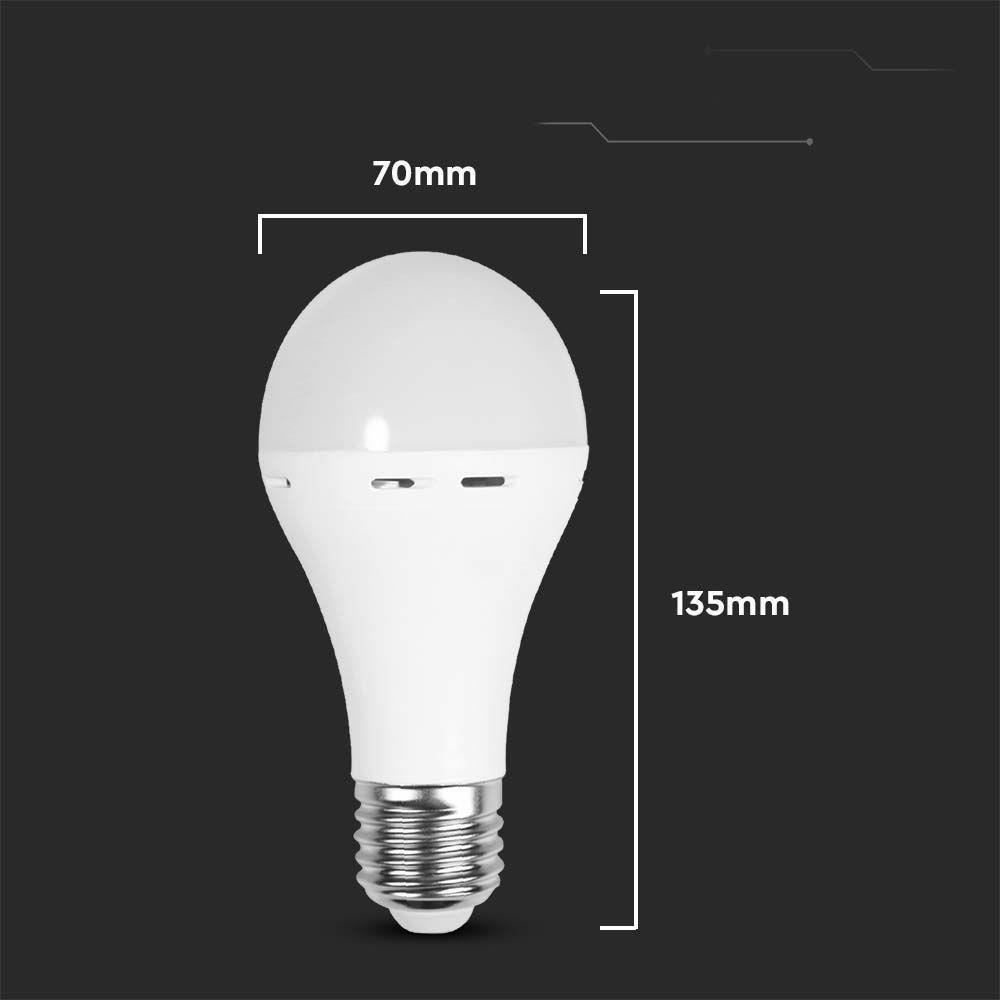 V-TAC LED Emergency Bulb 9W A70 E27 4.5h VT-509 4000K 720lm